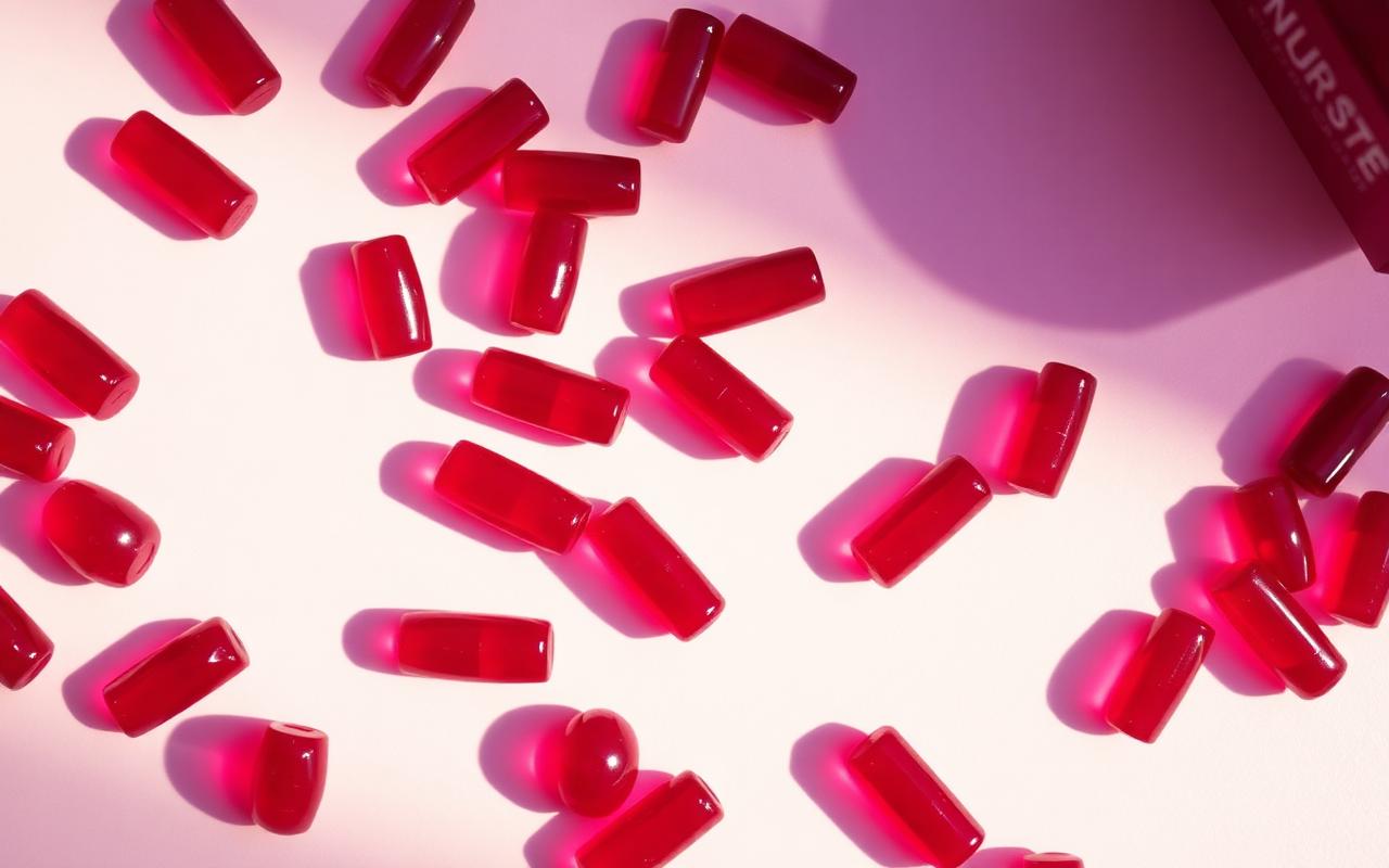 Mojatide red berry gummies up close